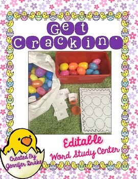 Preview of Easter Egg Editable Word Study Center FREEBIE