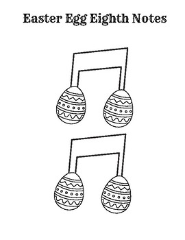 Preview of Easter Egg Eighth Note Template for Coloring or Crafts