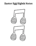 Easter Egg Eighth Note Template for Coloring or Crafts