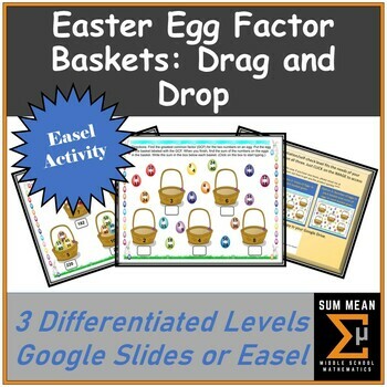 Preview of Easter Egg Factor Baskets Google Slides (Differentiated) Drag 'n Drop
