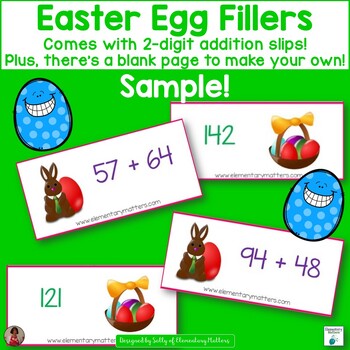 Preview of Easter Egg Fillers Freebie: 2 Digit Addition