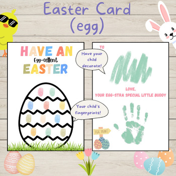 Preview of Easter Egg Fingerprint Card for Early Years