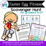 Easter Egg Fitness Scavenger Hunt for PE, Brain Breaks, Pa