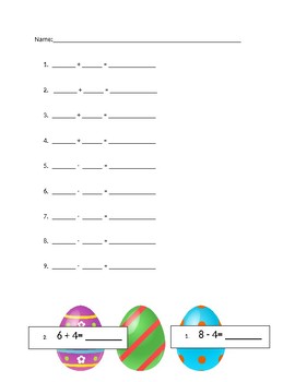 Preview of Easter Egg Hunt: Addition and Subtraction