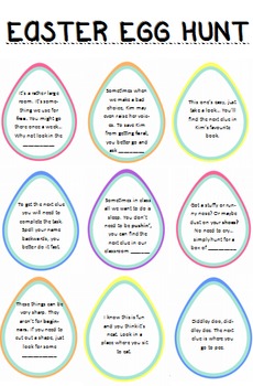 Easter Egg Hunt - Clues by Kimberley Ballinger