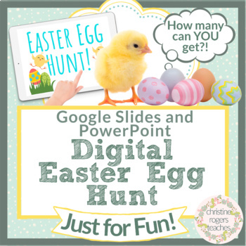 Preview of Easter Egg Hunt Digital Google Slides PowerPoint Virtual Easter Activity Spring