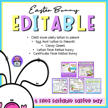 Preview of Easter Egg Hunt Letter | Candy Grams and Certificates | EDITABLE BUNDLE
