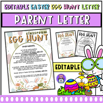 Preview of Easter Egg Hunt Letter to Parents | Editable Easter Egg Hunt Parent Party Letter