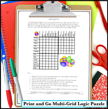Logic Puzzle for 4th Grade Easter by Catch My Products | TpT