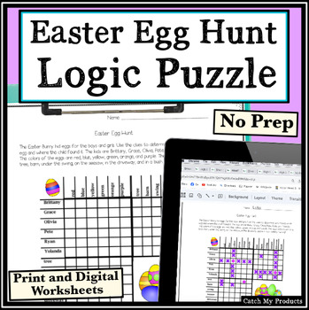 Preview of Easter Logic Puzzle or Easter Brain Teaser to Build Critical Thinking Skills