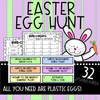 Easter Egg Hunt Math Review by Organized in Fourth - Molly Jettie