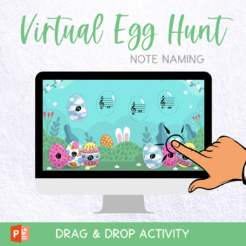 Preview of Easter Egg Hunt - Note naming - Match up - Music Virtual Game