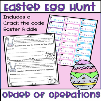 Preview of Easter Egg Hunt Order of Operations and Crack the Code