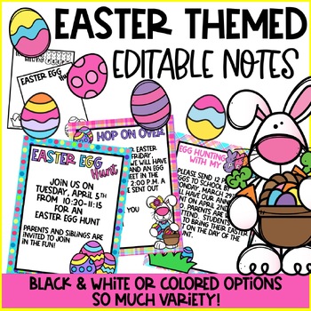 Preview of Easter Egg Hunt Letter Notes to Parents Easter Party  Editable