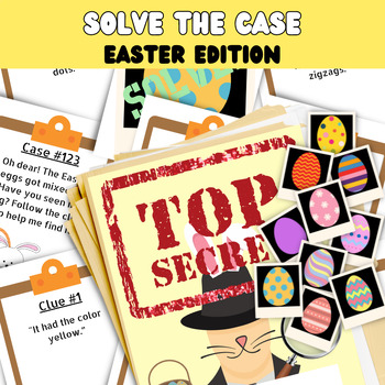 Preview of Easter Egg Hunt | Solve the case | mystery puzzle | decoding text lesson