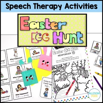 Preview of Easter Speech Therapy - Easter Egg Hunt Activities