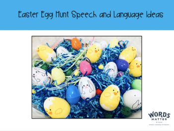 Preview of Easter Egg Hunt Speech and Language Activity Guide