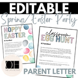 Easter Egg Hunt | Spring Party | Parent Letter