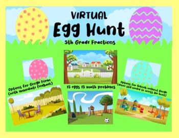 Preview of Easter Egg Hunt (Virtual) 5th Grade Fractions