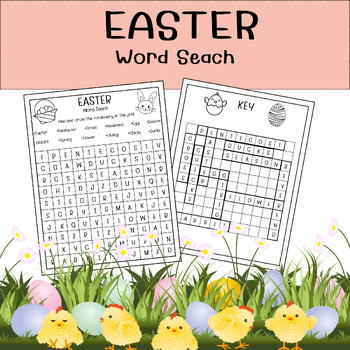 Preview of Easter Egg Hunt Word Search Puzzle and Answer Key