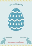 Easter Egg Hunt invitation card, editable, fillable PDF