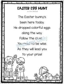 Easter Egg Hunt poem for kids by Little Learning Corner | TpT