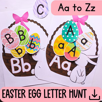 Preview of Easter Egg Letter Hunt,Preschool Printable,Easter Activities for Preschool home