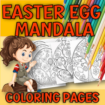 Easter Egg Mandala Coloring pages by Teacher Publishing Corner | TPT