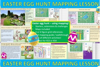 Preview of Easter Egg Mapping + Co-ordinates activity! KS3 Geography, Maths, English, RE.