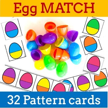 Preview of Easter Egg Match Patterns, STEM Fine Motor Activity, Visual Discrimination