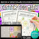 4th Grade Easter Egg Math Mixed Practice PRINT and DIGITAL