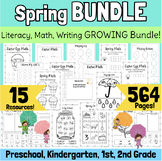 Spring GROWING BUNDLE. Easter, writing, Math literacy acti