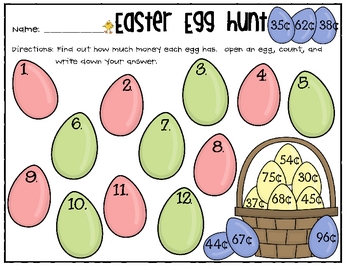 Easter Egg Money Hunt by Carrie's Creations | Teachers Pay Teachers