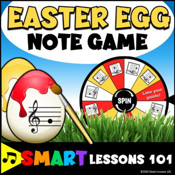 Preview of Easter Egg Note Naming Music Game: Spring Music Activity for Easter Music Lesson