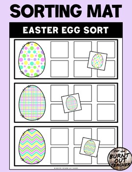 Preview of Easter Egg Pattern Sort Visual Discrimination Sorting Binder Task Fast Finisher
