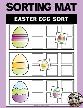 Preview of Easter Egg Pattern Sort Visual Discrimination Sorting Binder Task Fast Finisher