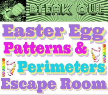 Preview of Easter Egg Patterns and Perimeter digital escape room for young mathematicians