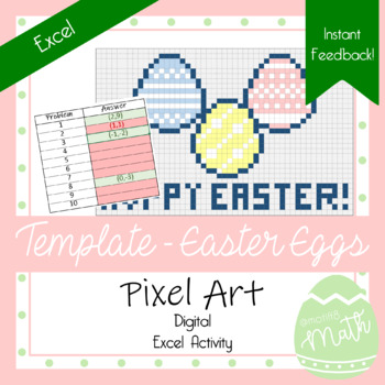 Preview of Easter Egg Pixel Art Template | Excel Spreadsheet | Any Grade & Subject