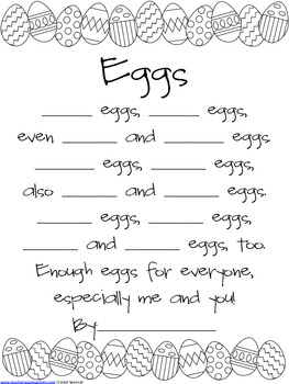 Easter Egg Poem, An Easter Writing Activity by Crystal Spencer | TPT