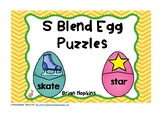 S Blend Phonics Puzzles - Literacy Center with Easter Egg Theme
