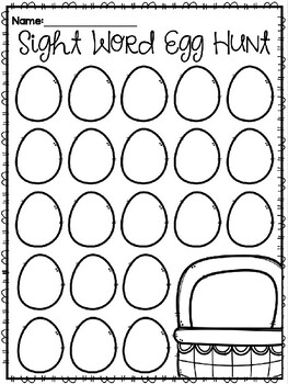 Easter Egg Sight Word Hunt by Kindergarten Busy Bees | TpT