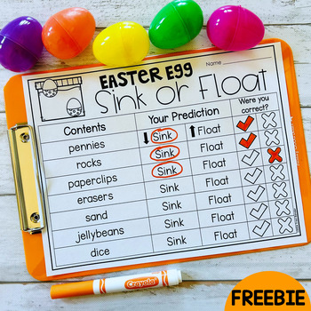 Preview of Easter Egg Sink or Float - Easter Science - Easter STEM Activities