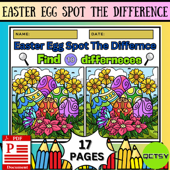 Easter Egg Spot The Differences | Easter Egg Activities | Spring Themed