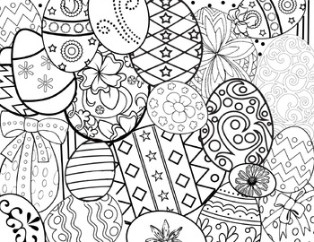 Preview of Easter Egg Spring Coloring Page