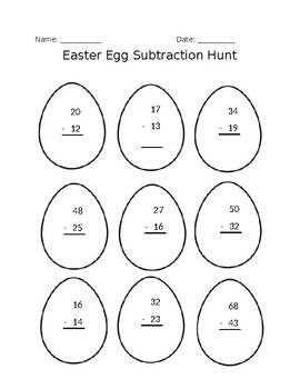Preview of Easter Egg Subtraction and Addition Hunt