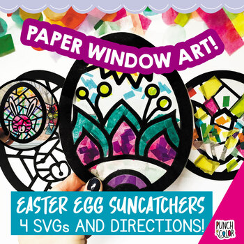 Preview of Easter Egg Suncatcher Craft | Preschool Easter Activity | Egg SVG for Cricut