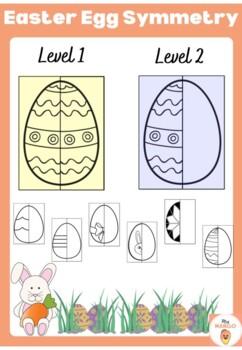 Preview of Easter Egg Symmetry Art Drawing Activity - Geometry Worksheets