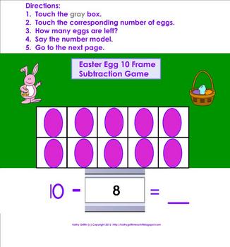 Easter Egg Ten Frame Game by Kathy Griffin | Teachers Pay Teachers