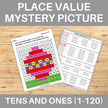 Preview of Easter Egg Tens & Ones Place Value 120 Chart Mystery Picture Spring