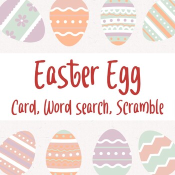 Preview of Easter Egg: Vocabulary Card, Word Search, Scramble & Clip Art